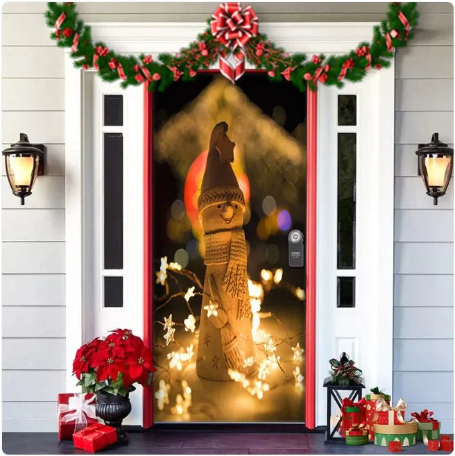Christmas Forest Background Fabric Door Hanging for Christmas Party Decoration - Gadget and Glam Shop