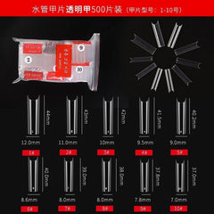 500/100pcs Extra Long C Curve Nail Tips Half Cover French False Nails - Gadget and Glam Shop