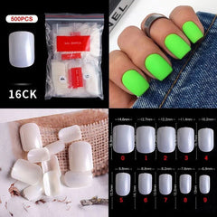 500pcs Natural Clear False Acrylic Nail Tips - Full/Half Cover Tips - Gadget and Glam Shop