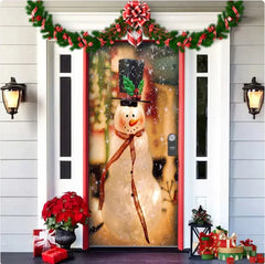 Christmas Forest Background Fabric Door Hanging for Christmas Party Decoration - Gadget and Glam Shop