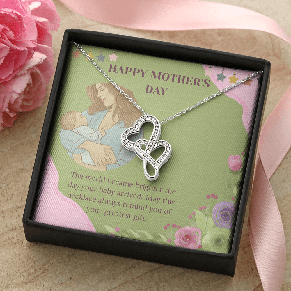 Welcome to the World – Heart - to - Heart Pendant Necklace for Mother's Day - Gadget and Glam Shop