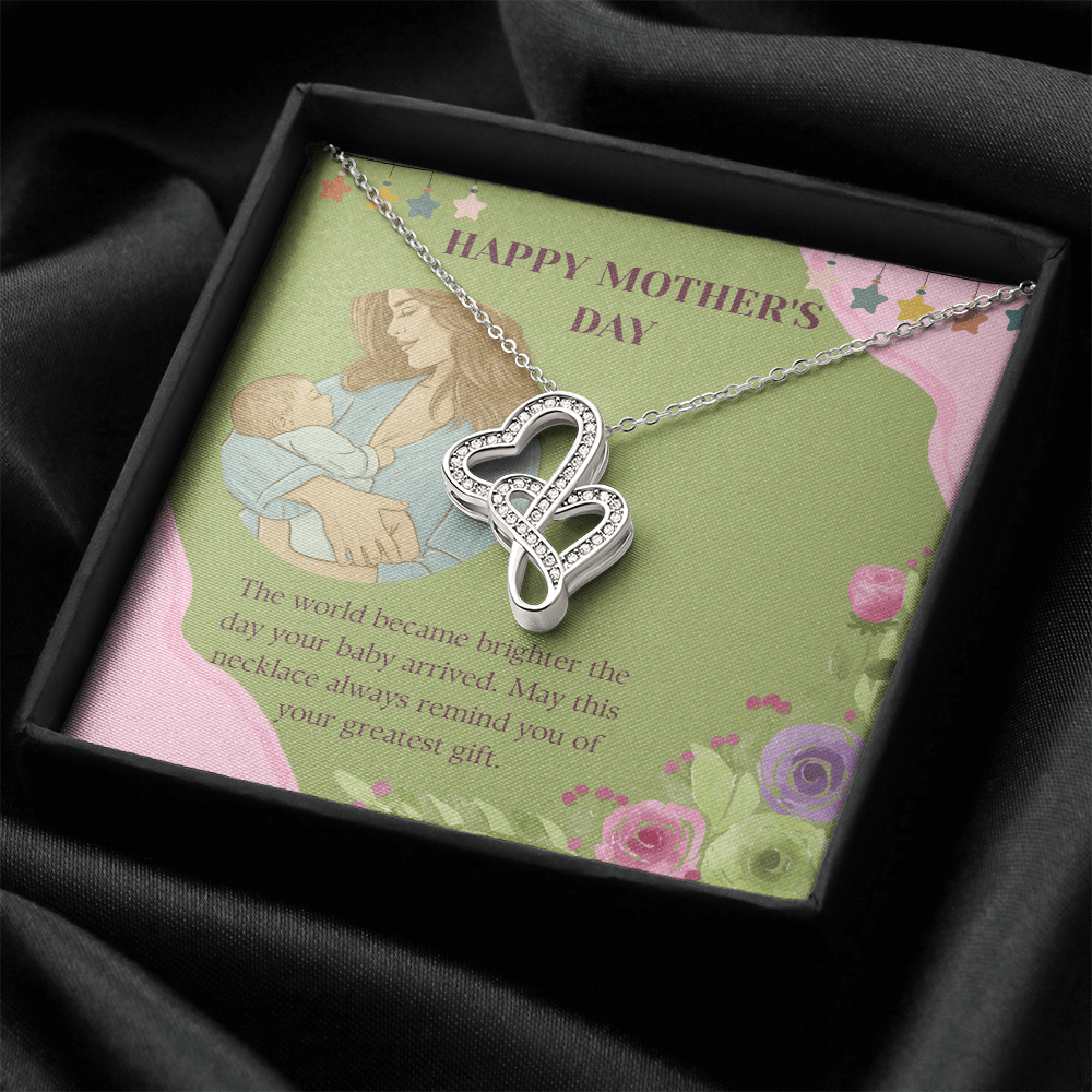 Welcome to the World – Heart - to - Heart Pendant Necklace for Mother's Day - Gadget and Glam Shop