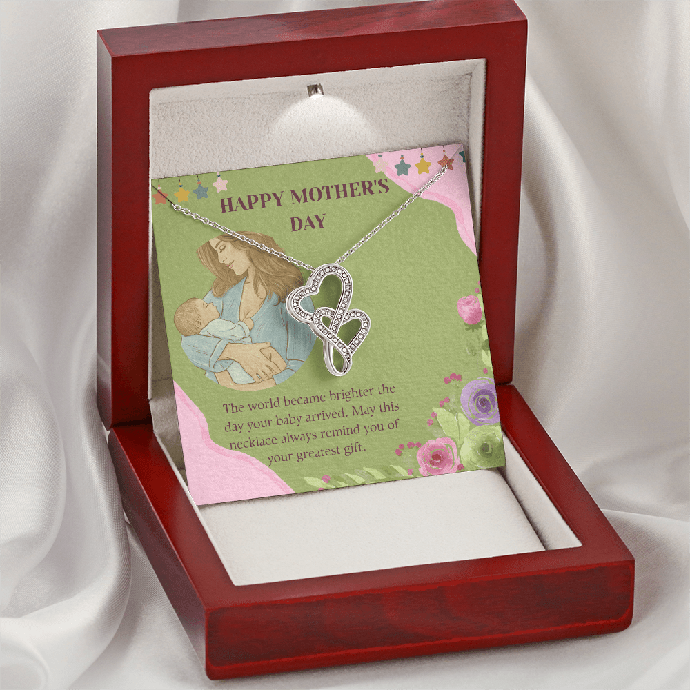 Welcome to the World – Heart - to - Heart Pendant Necklace for Mother's Day - Gadget and Glam Shop