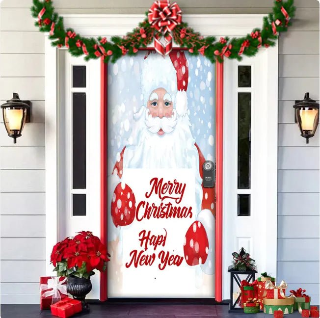 Christmas Forest Background Fabric Door Hanging for Christmas Party Decoration - Gadget and Glam Shop