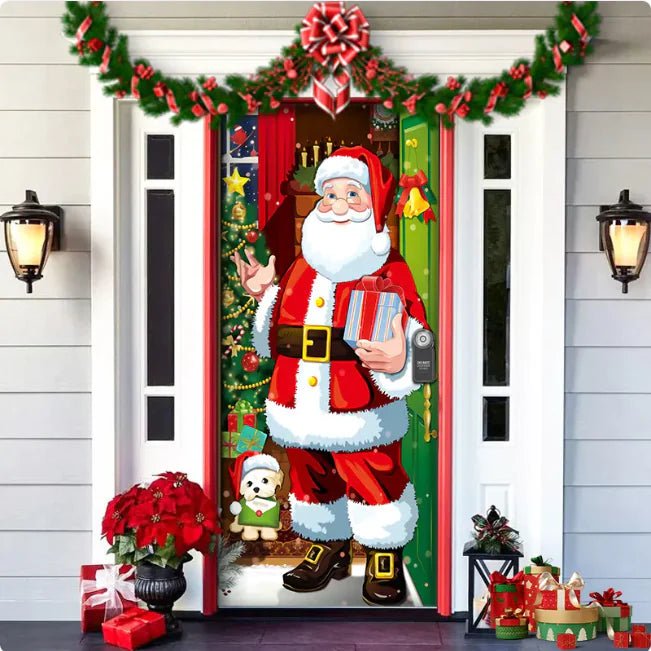 Christmas Forest Background Fabric Door Hanging for Christmas Party Decoration - Gadget and Glam Shop