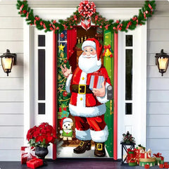 Christmas Forest Background Fabric Door Hanging for Christmas Party Decoration - Gadget and Glam Shop