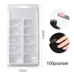 500pcs Natural Clear False Acrylic Nail Tips - Full/Half Cover Tips - Gadget and Glam Shop
