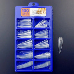 500/100pcs Extra Long C Curve Nail Tips Half Cover French False Nails - Gadget and Glam Shop