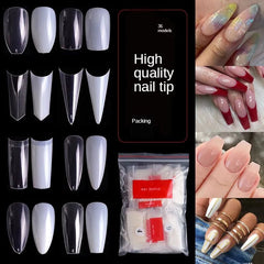 500pcs Natural Clear False Acrylic Nail Tips - Full/Half Cover Tips - Gadget and Glam Shop