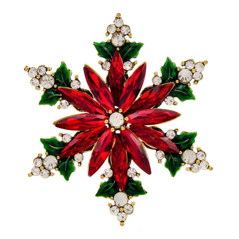 Christmas Crystal Snowflake Pin - Gadget and Glam Shop