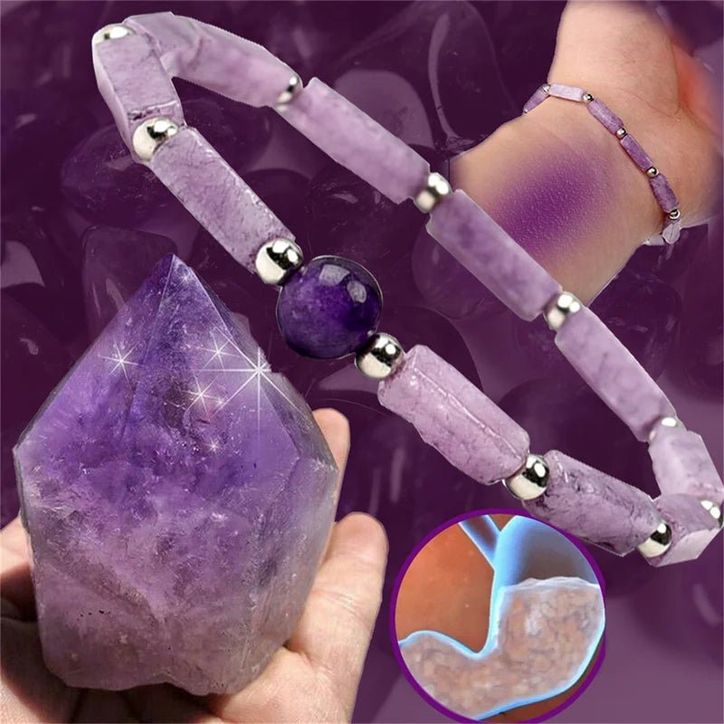 Amethyst Slimming Bracelet: Natural Energy for Women's Wellness - Gadget and Glam Shop