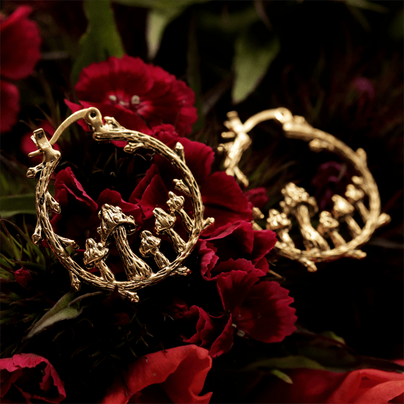 Ancient Gold Mushroom Earrings - Gadget and Glam Shop