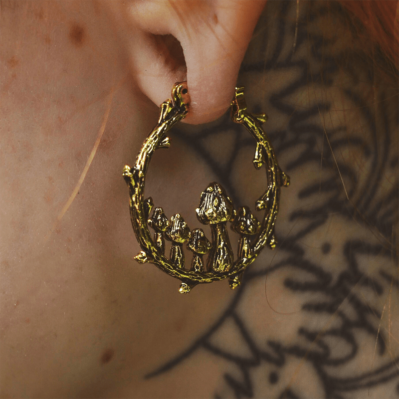 Ancient Gold Mushroom Earrings - Gadget and Glam Shop