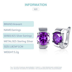 925 Silver Amethyst Hoop Earrings For Women - Gadget and Glam Shop