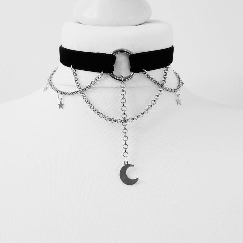 Black Crescent Moon Necklace - Gadget and Glam Shop