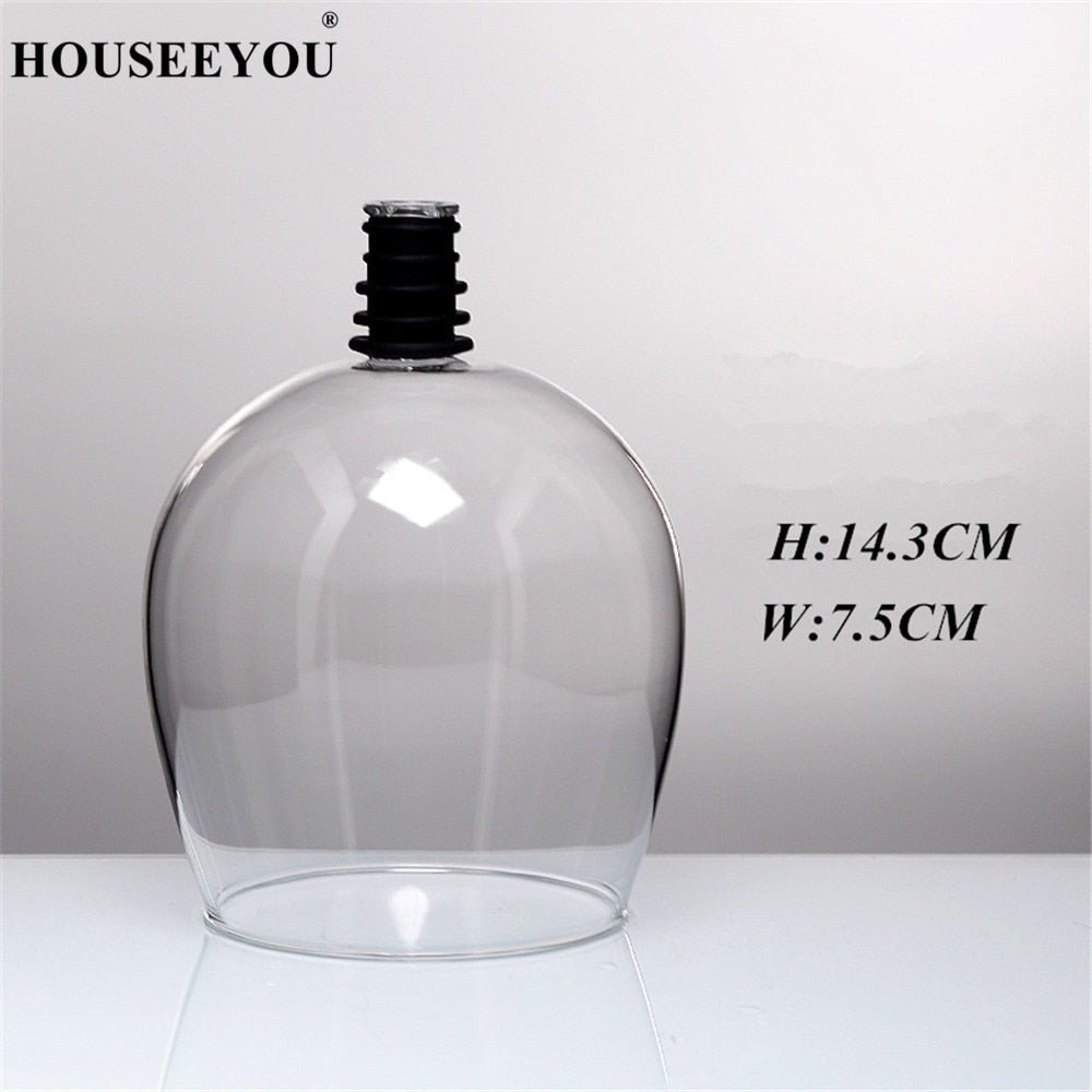 HOUSEEYOU Creative Red Wine Champagne Glass Cup with Silicone Seal Drink Directly from Bottle Crystal Glasses Cocktail Mug 260ML - Gadget and Glam Shop