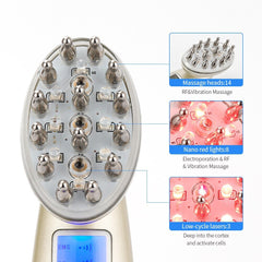 Electric Laser Hair Growth Comb Infrared EMS RF Vibration Massager Microcurrent Hair Care Hair Loss Treatment Hair Regrowth - Gadget and Glam Shop