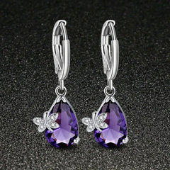 Charming Water Drop Set: 925 Silver Amethyst Earrings, Necklace, and Pendant - Gadget and Glam Shop