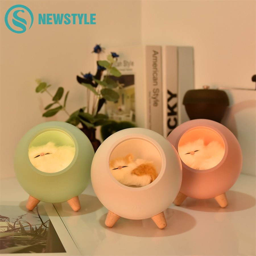 LED Cat Light USB Touch Night Llight Bionic Cat Stepless Dimming Atmosphere Night Light Room Decoration Lamp Holiday Gift - Gadget and Glam Shop