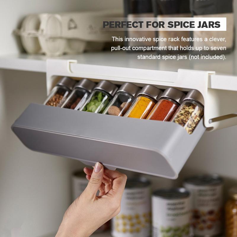 Kitchen Self - Adhesive Wall - Mounted Spice Organizer - Gadget and Glam Shop
