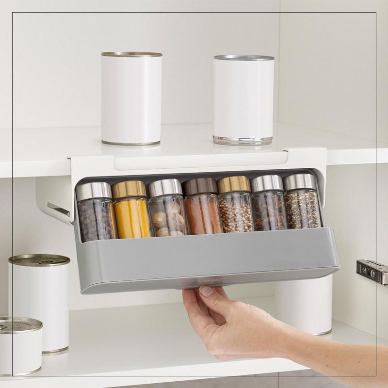 Kitchen Self - Adhesive Wall - Mounted Spice Organizer - Gadget and Glam Shop