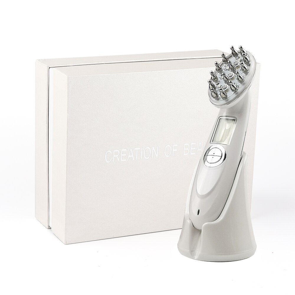 Electric Laser Hair Growth Comb Infrared EMS RF Vibration Massager Microcurrent Hair Care Hair Loss Treatment Hair Regrowth - Gadget and Glam Shop