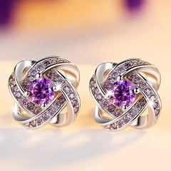 Tibetan Silver Chic: Genuine Amethyst Stud Earrings for Women