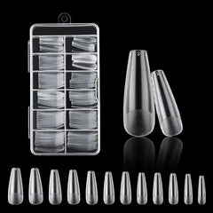 120Pcs Clear Gel X Manicure Tips - Seamless Stiletto/Coffin No Mark Fake Nails