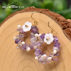 Amethyst Glow: Luxe Elegance with Freshwater Pearls Earrings