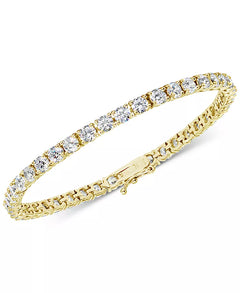 Luxurious 1/2 Carat Diamond Bracelet in Choice of Sterling Silver or Gold-Plated