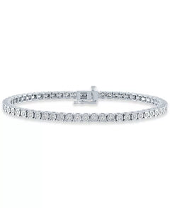 Luxurious 1/2 Carat Diamond Bracelet in Choice of Sterling Silver or Gold-Plated