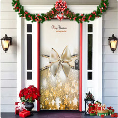 Christmas Forest Background Fabric Door Hanging for Christmas Party Decoration