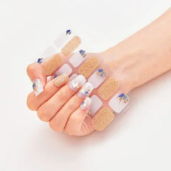 Semi Cured Gel Nail Wraps Full Cover Adhesive Manicure Decoration