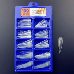 500/100pcs Extra Long C Curve Nail Tips Half Cover French False Nails