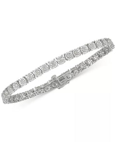 Luxurious 1/2 Carat Diamond Bracelet in Choice of Sterling Silver or Gold-Plated