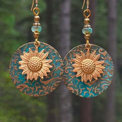 Color Separation Sunflower Earrings