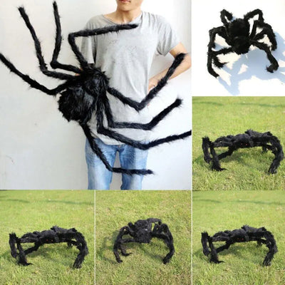 Halloween Giant Black Plush Spider Decoration