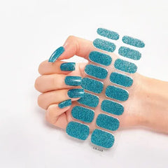 Semi Cured Gel Nail Wraps Full Cover Adhesive Manicure Decoration