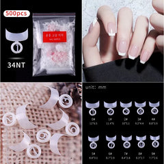 500pcs Natural Clear False Acrylic Nail Tips - Full/Half Cover Tips