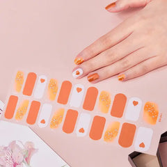 Semi Cured Gel Nail Wraps Full Cover Adhesive Manicure Decoration