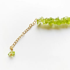 Natural Peridot Crystal Beads Bracelet Link Olivine Tumblestones Chips Stone Bracelets Clasp Jewelry 1pc