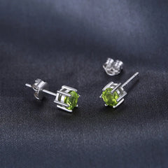 JewelryPalace Genuine Peridot Blue Topaz Amethyst Citrine Garnet 925 Sterling Silver Stud Earrings for Women Colorful Gemstone