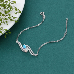 Luxury Jewelry Sets for Women 925 Sterling Silver Blue Heart Opal Necklaces Rings Bracelet Cubic Zircon Bridal Wedding Jewelry