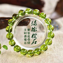 Natural Peridot Bracelet: Healing Gift Crystal Beads for Women and Men, Green Olivine Gemstone