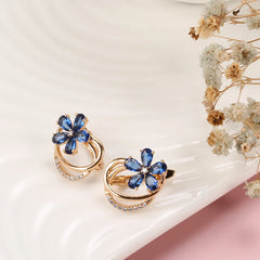 Rose Gold Earrings Spain Embossed Vintage Pattern Piercing Pendiente Micro CZ Zircons Light Luxury Party Summer Fine Jewelry