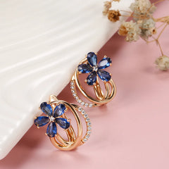 Rose Gold Earrings Spain Embossed Vintage Pattern Piercing Pendiente Micro CZ Zircons Light Luxury Party Summer Fine Jewelry