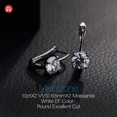 GIGAJEWE Moissanite D Color VVS1 Total 2ct S925 Silver Drop Earring 18K Gold Plated  Diamond Test Passed Jewelry Woman Girl Gift