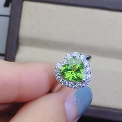 KJJEAXCMY 925 Sterling Silver Boutique Jewelry with Stunning Natural Peridot Gemstone