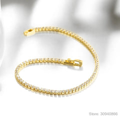 Women's Simulated Moissanite Diamond Bracelets: 925 Sterling Silver in Yellow & White Gold