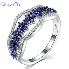 Cellacity Sapphire Rings for Women: 925 Sterling Silver Fine Jewelry with Gemstones